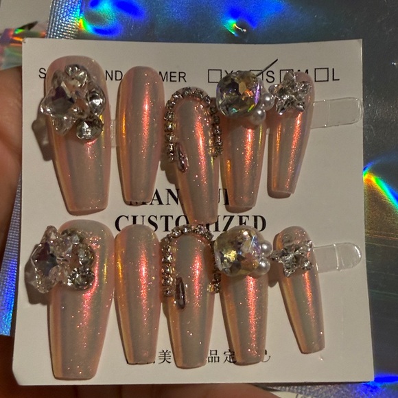 Elegant Glitter Press-On Nails 💅🏽 Sz.S - Picture 3 of 8